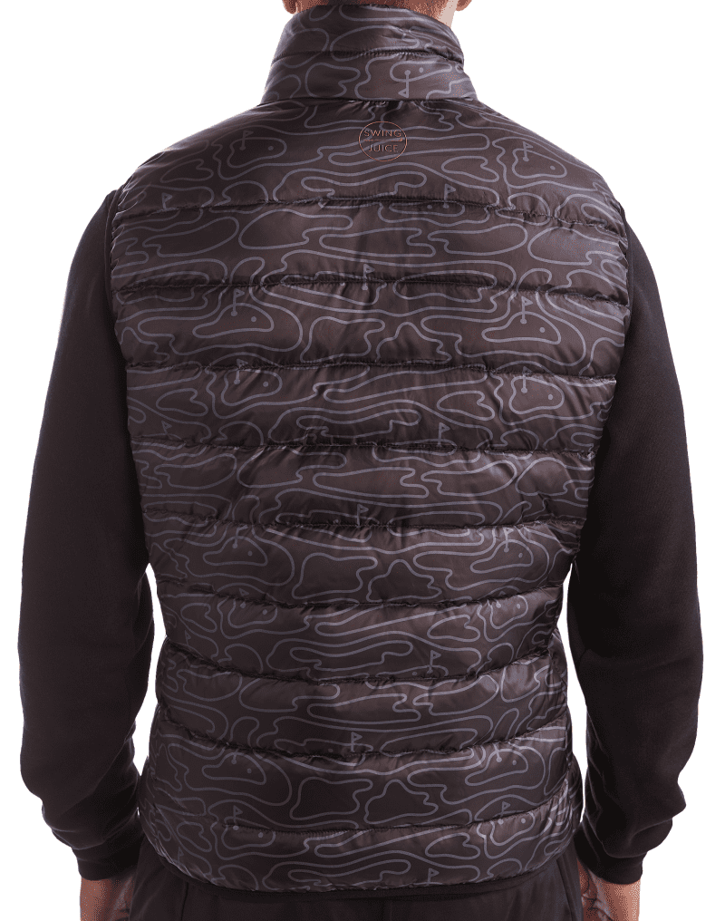 02 rhythmic lines mens packable puffer vest black