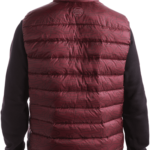 02 rhythmic lines mens packable puffer vest burgundy