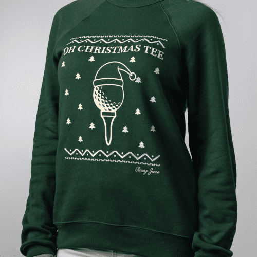 02 swingjuice oh christmas tee ugly sweater long sleeve sweatshirt mannequin 2 forest green