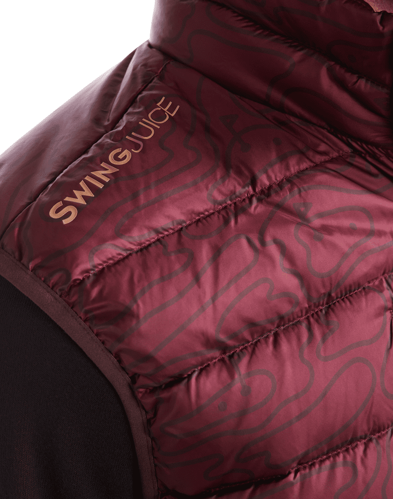 03 rhythmic lines mens packable puffer vest burgundy