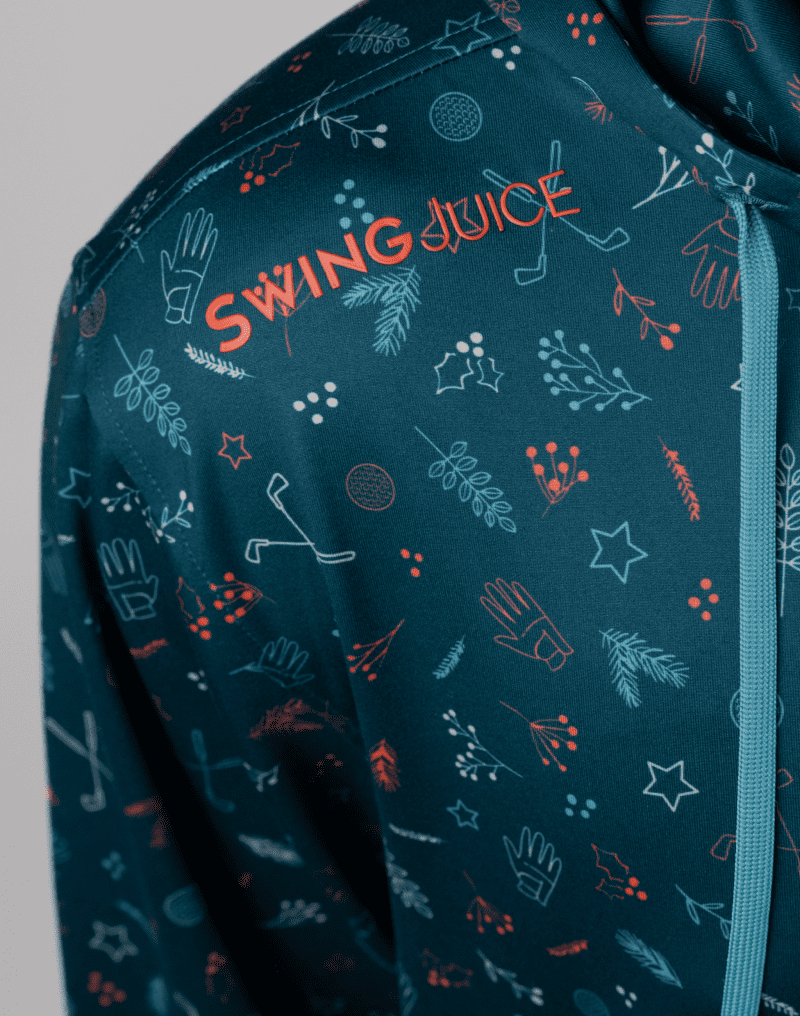 03 swingjuice golf and hollys men performance hoodie close up deep teal