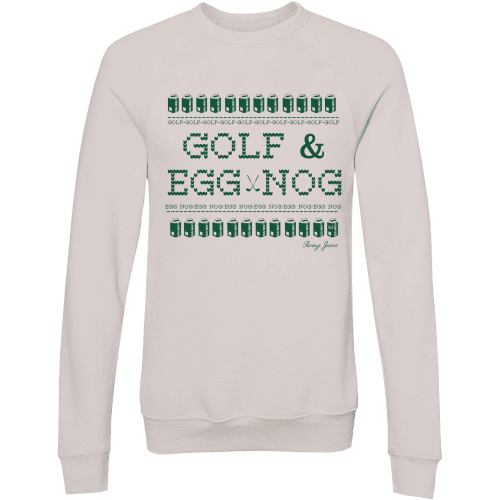 03 swingjuice golf egg nog ugly sweater long sleeve sweatshirt cream