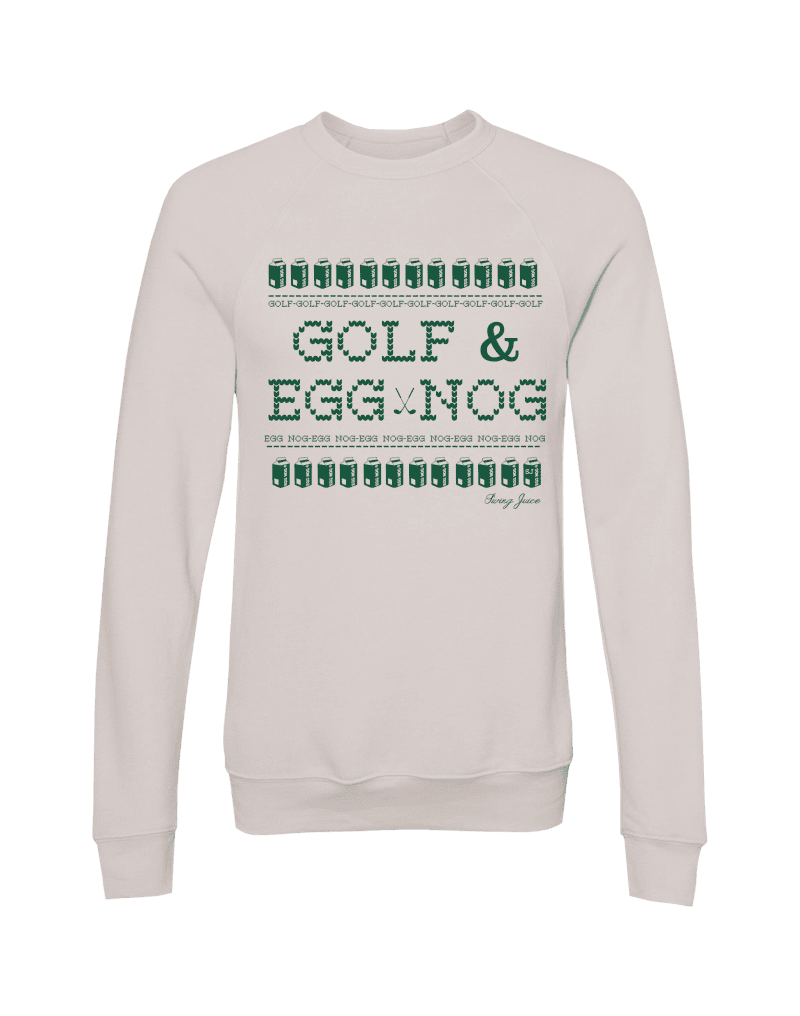 03 swingjuice golf egg nog ugly sweater long sleeve sweatshirt cream