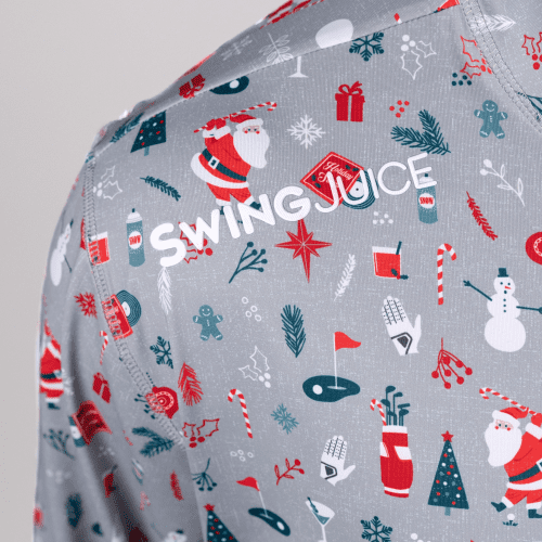 03 swingjuice golf swingin retro santa men performance 1 4 zip close up grey