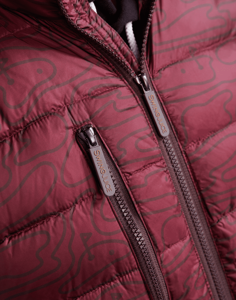 04 rhythmic lines mens packable puffer vest burgundy