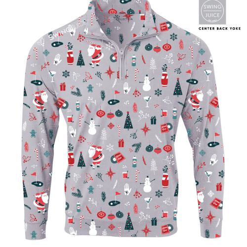 04 swingjuice golf swingin retro santa men performance 1 4 zip grey