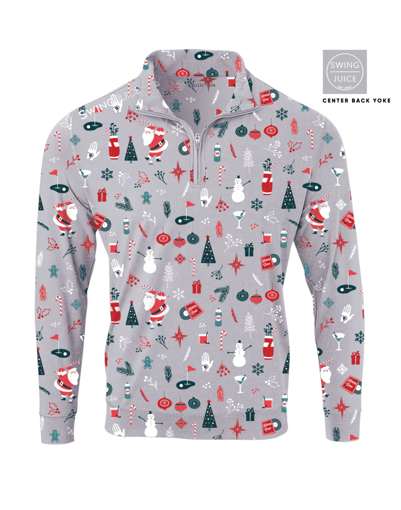 04 swingjuice golf swingin retro santa men performance 1 4 zip grey