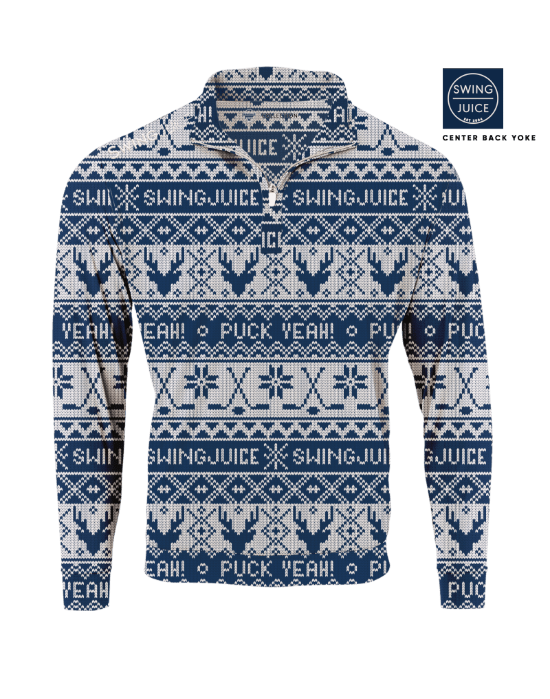 04 swingjuice puck yeah fairisle men performance 1 4 zip navy