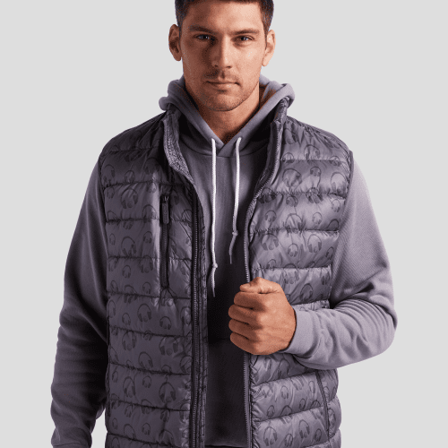 06 golf hip hop mens packable puffer vest grey