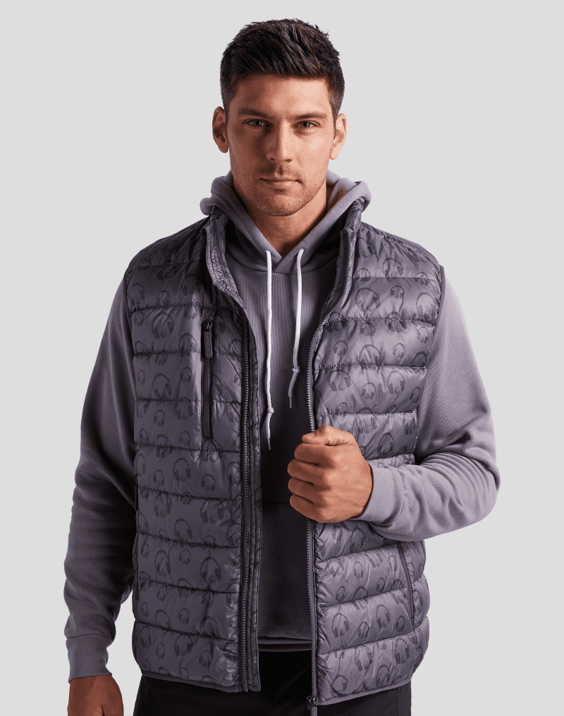 06 golf hip hop mens packable puffer vest grey