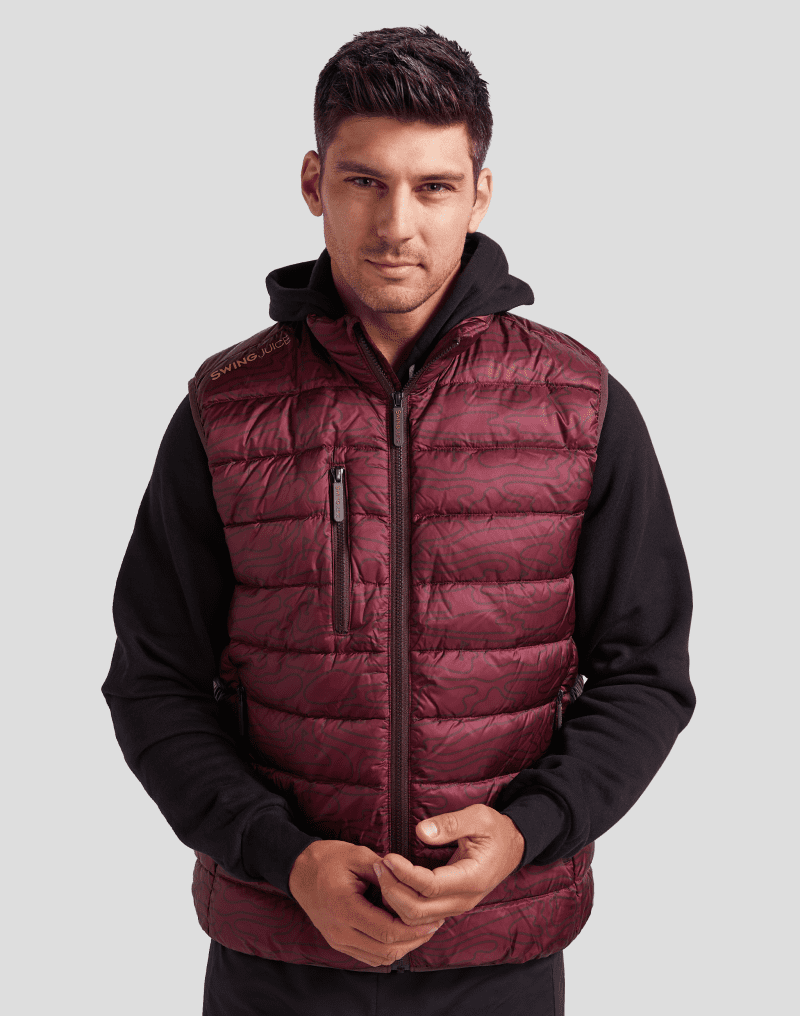 07 rhythmic lines mens packable puffer vests burgundy