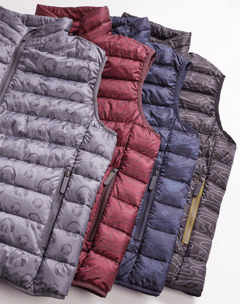 08 rhythmic lines mens packable puffer vests burgundy