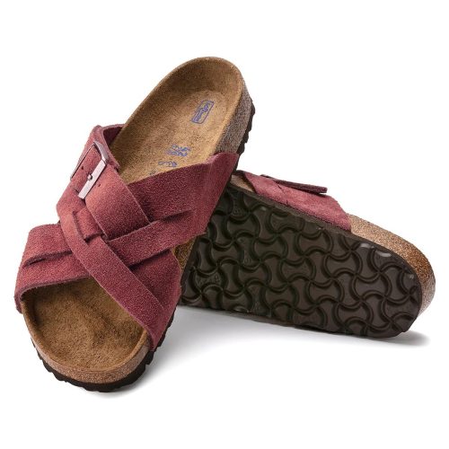 1020897 BirkenstockLuganoSoftFootbedSuedeSandalsMaroon 2