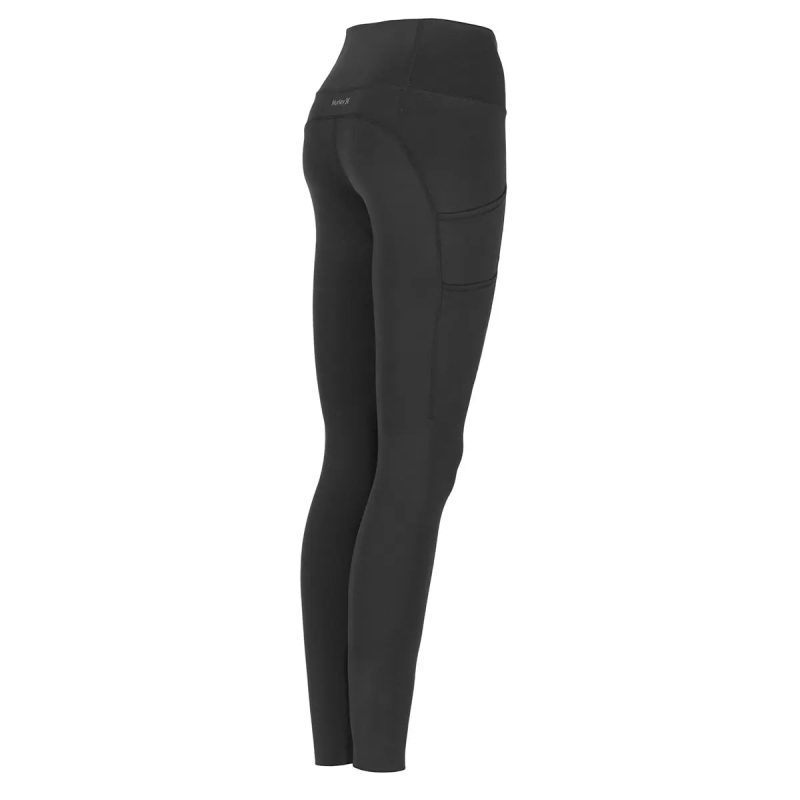 195900373153 Hurley Women s Raw Edge Legging Black 2