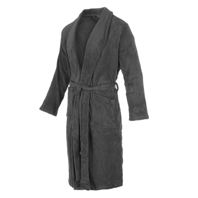 196122779761 Eddie Bauer Men s Lounge Robe Charcoal 1