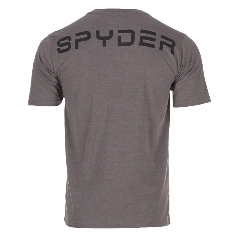 196601527159 Spyder Men s Bold Wordmark Tee Dark Heather Grey 2