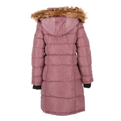 196730047313 Canada Weather Gear Women s Long Puffer with Faux Fur and Sherpa Lined Hood Pink Haze N 1 1