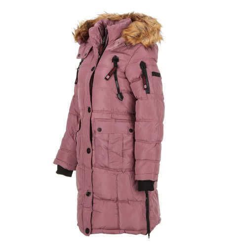 196730047313 Canada Weather Gear Women s Long Puffer with Faux Fur and Sherpa Lined Hood Pink Haze N 1