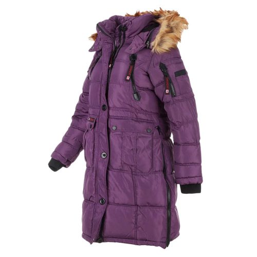 196730047382 Canada Weather Gear Women s Long Puffer with Faux Fur and Sherpa Lined Hood Blackberry