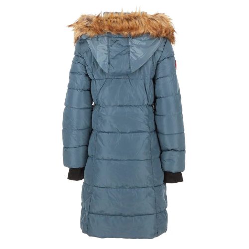 196730075781 Canada Weather Gear Women s Long Puffer with Faux Fur Trim Hood Teal Ocean 2