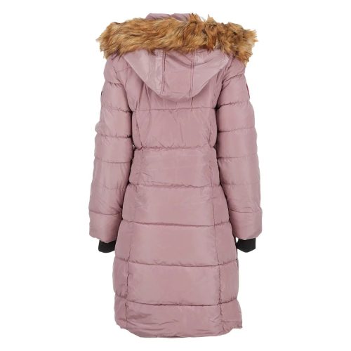 196730075866 Canada Weather Gear Women s Long Puffer with Faux Fur Trim Hood Dusty Rose 2