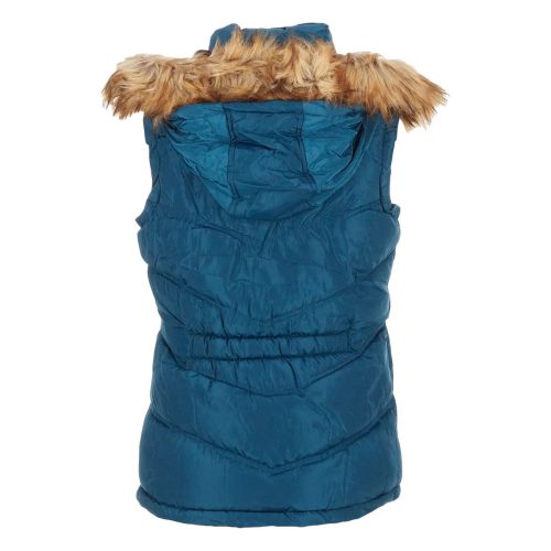 196730076580 Canada Weather Gear Women s Puffer Vest with Faux Fur Trim Hood Peacock 2