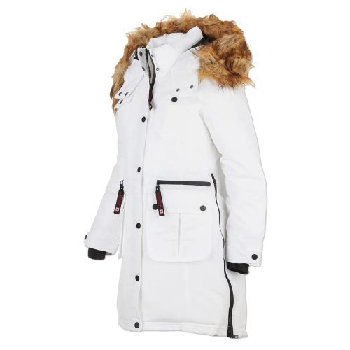 196730083045 Canada Weather Gear Women s Parka with Faux Fur Trim Hooded White 1