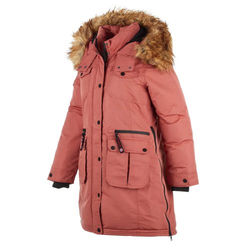 196730083137 Canada Weather Gear Women s Parka with Faux Fur Trim Hooded Terracotta 1