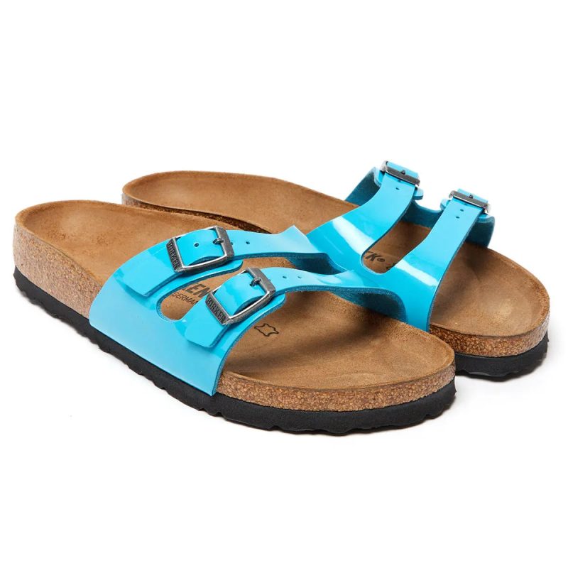 4040714809526 Birkenstock Women s Ibiza Birko Flor Sandals Scuba Blue w Silver Buckle 1