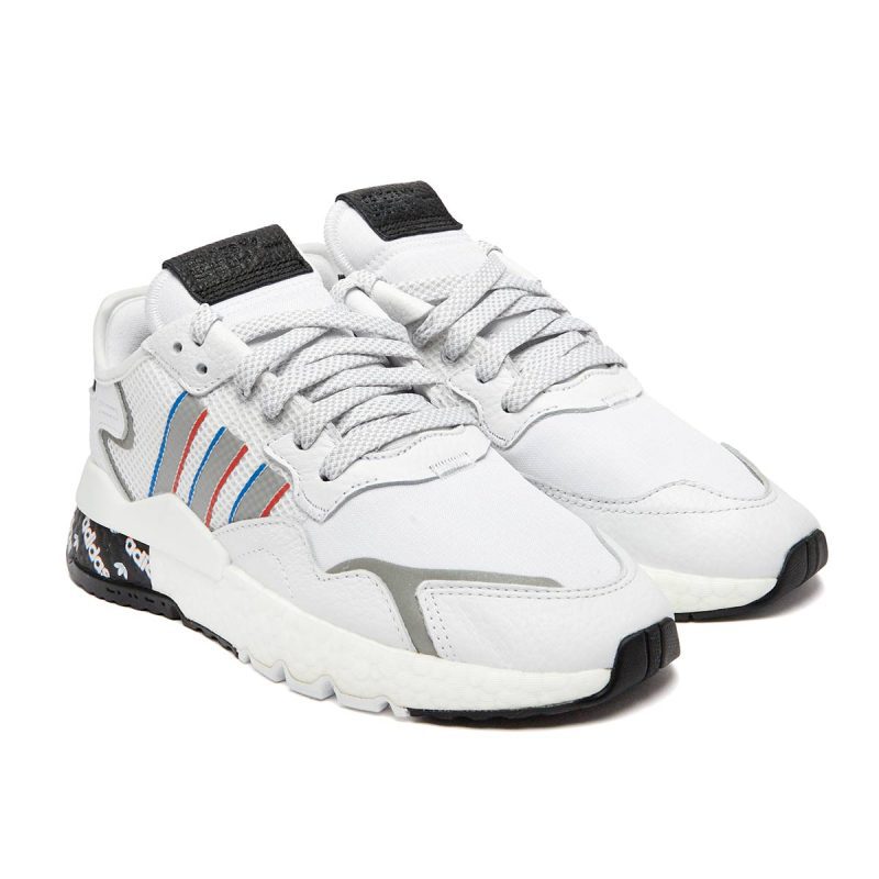 4064047374209 adidas Men s Originals Nite Jogger Shoes FTW White Silver Metallic Bright Blue 1