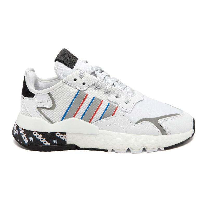 4064047374209 adidas Men s Originals Nite Jogger Shoes FTW White Silver Metallic Bright Blue 2