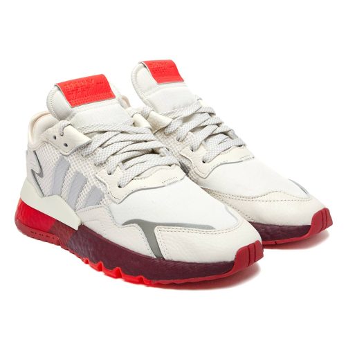 4064047377989 adidas Men s Originals Nite Jogger Shoes Core White Metallic Silver Grey Two 1