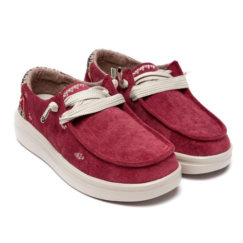 4894881104102 Hey Dude Women s Wendy Rise Flora Burgundy 3