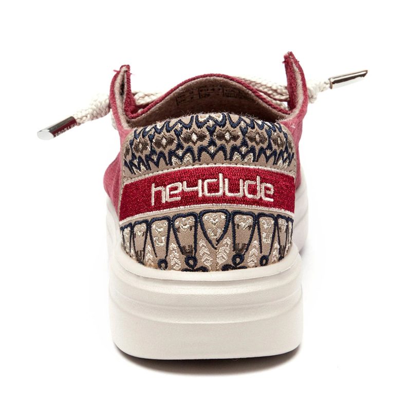 4894881104102 Hey Dude Women s Wendy Rise Flora Burgundy 4