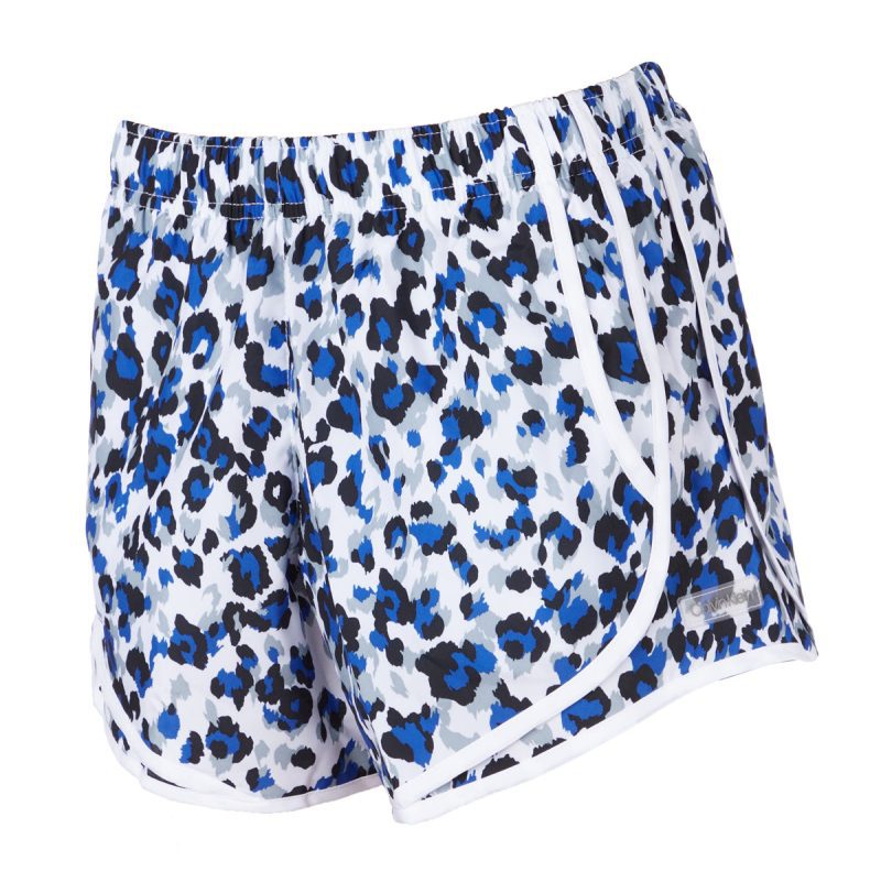 731990238172 Calvin Klein Women s Shorts Blue Leopard 1