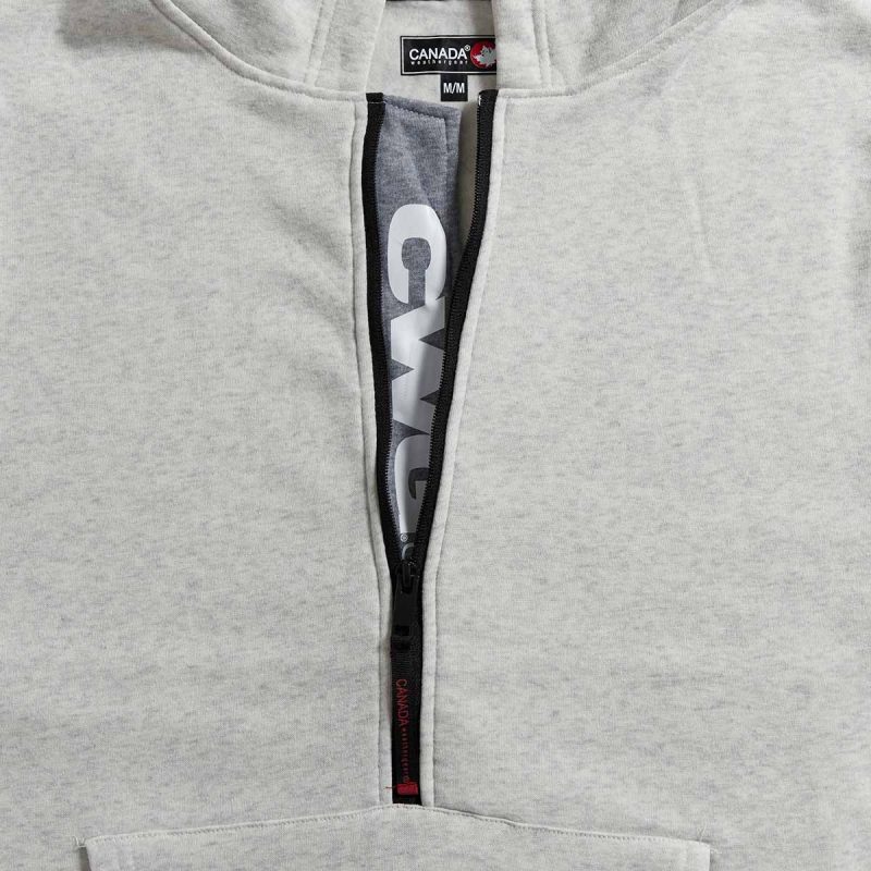 791390603802 Canada Weather Gear Men s 1 2 Zip Hoodie Oatmeal Heather Light Grey Heather 4