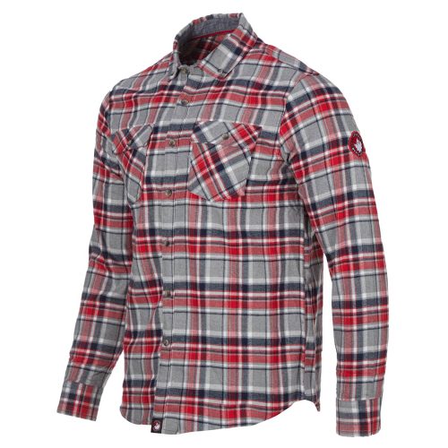 791390620519 Canada Weather Gear Men s Unlined Flannel Heather Grey Red 1