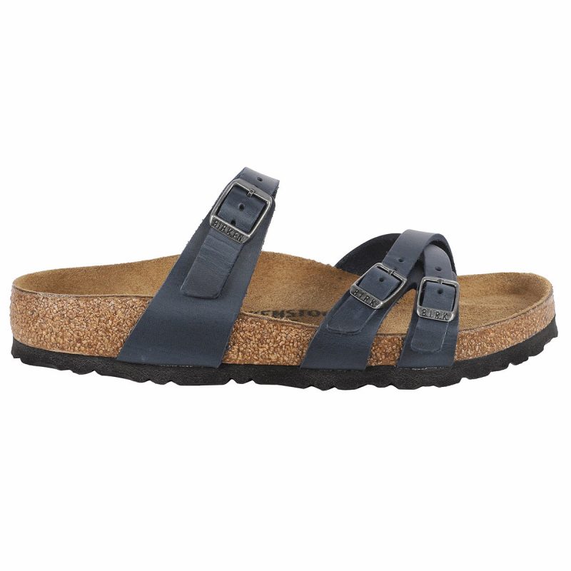 802436902626 Birkenstock Franca Oiled Leather Sandals Blue 4