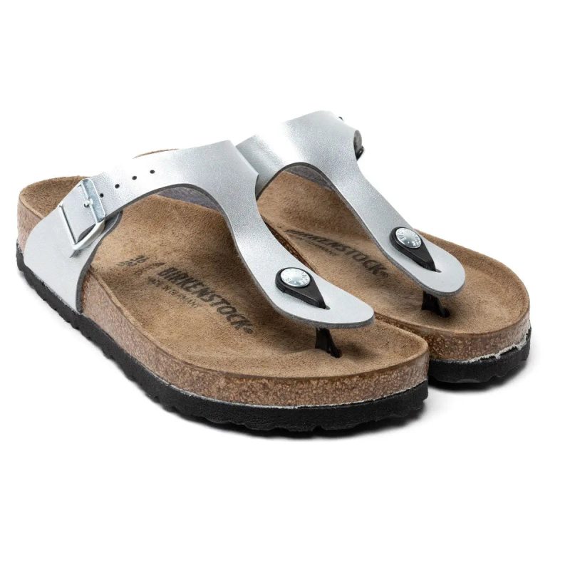 809410067142 Birkenstock Gizeh Birko Flor Sandals Silver 2