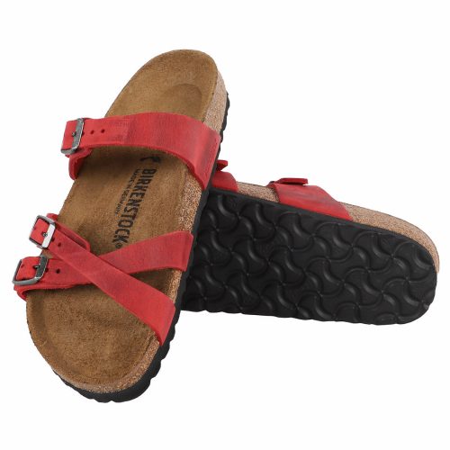 822698217795 Birkenstock Franca Oiled Leather Sandals Fire Red 3