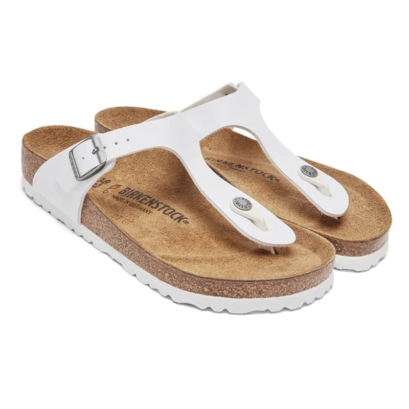 886454504574 Birkenstock Gizeh Birko Flor Sandals White 1