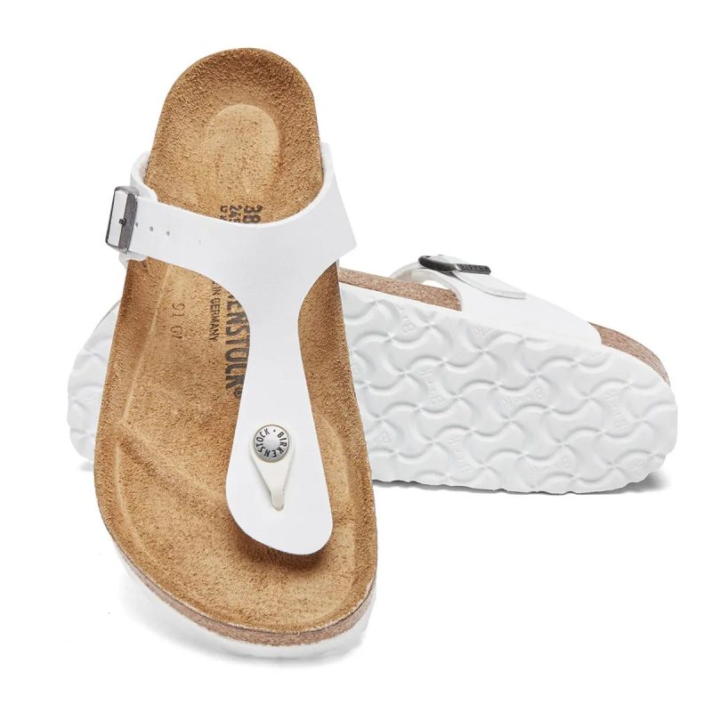 886454504574 Birkenstock Gizeh Birko Flor Sandals White 3