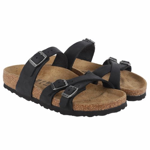 886454982280 Birkenstock Franca Oiled Leather Sandals Black 3