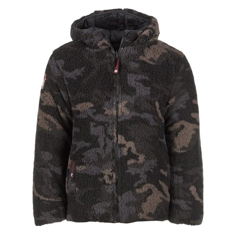 886785674434 Canada Weather Gear Men s Reversible Printed Sherpa Black Black Camo 3