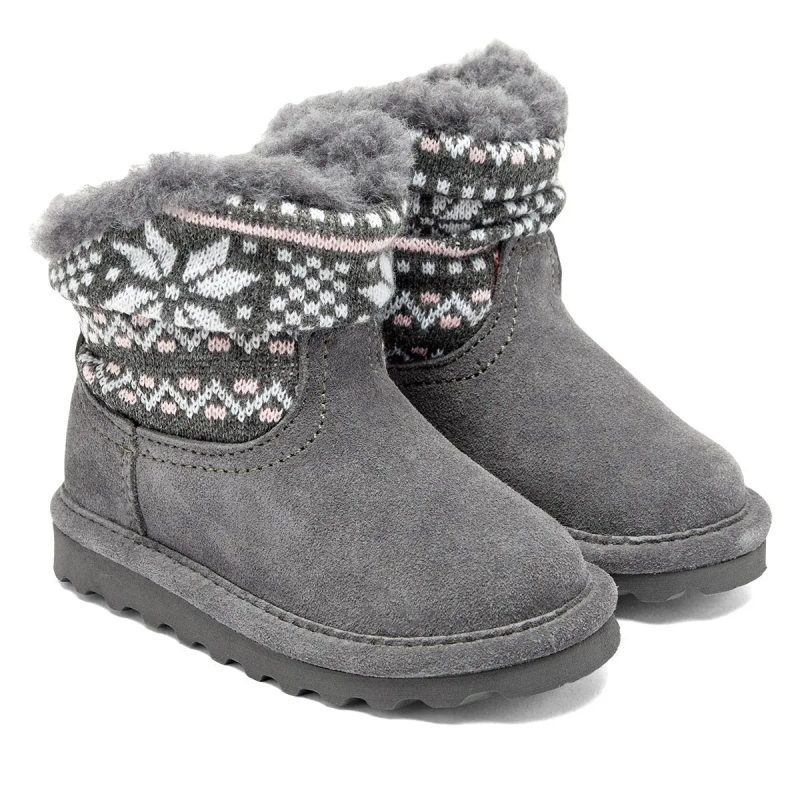 889918424081 Bearpaw Girl s Virginia Toddler Boot Charcoal 1