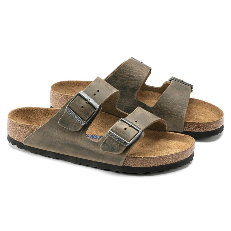 BirkenstockArizonaSoftFootbedOiledLeatherSandalsFadedKhaki 2