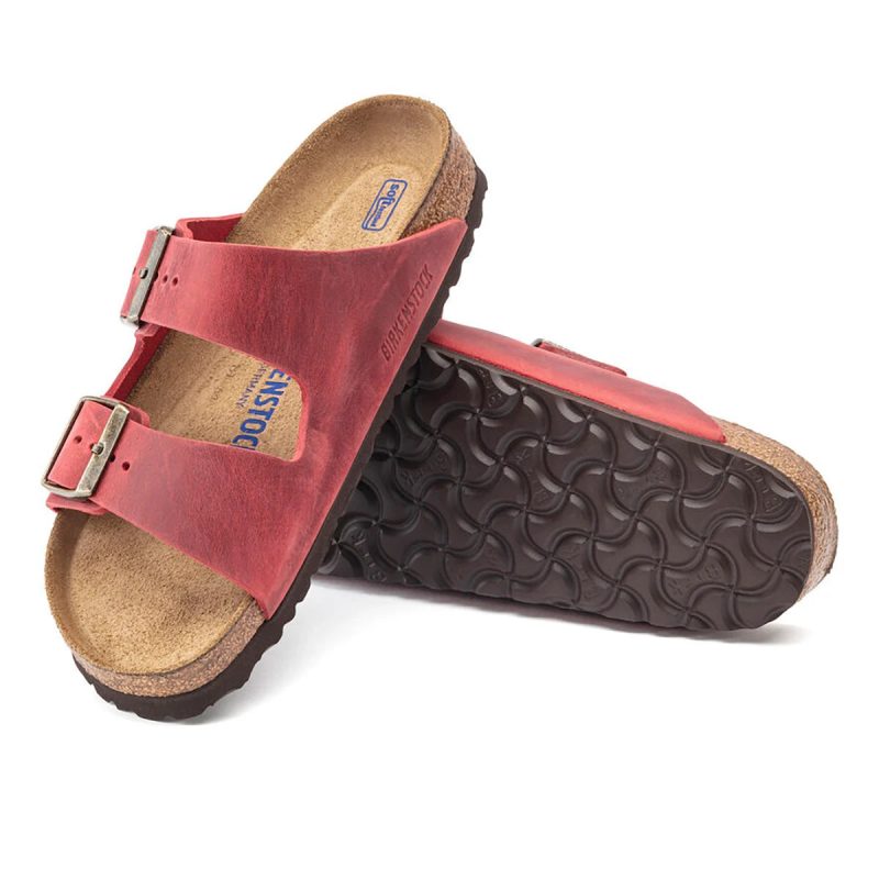 BirkenstockArizonaSoftFootbedOiledLeatherSandalsFireRed 3