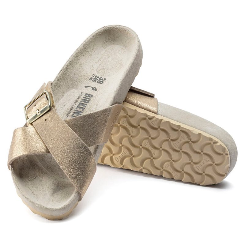 BirkenstockWomen sSienaExquisiteSuedeSandalsTaupeMetallic 3