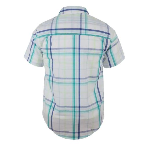 Calvin Klein Little Boys Short Sleeve Button up Woven Shirt City Plaid White 2137560