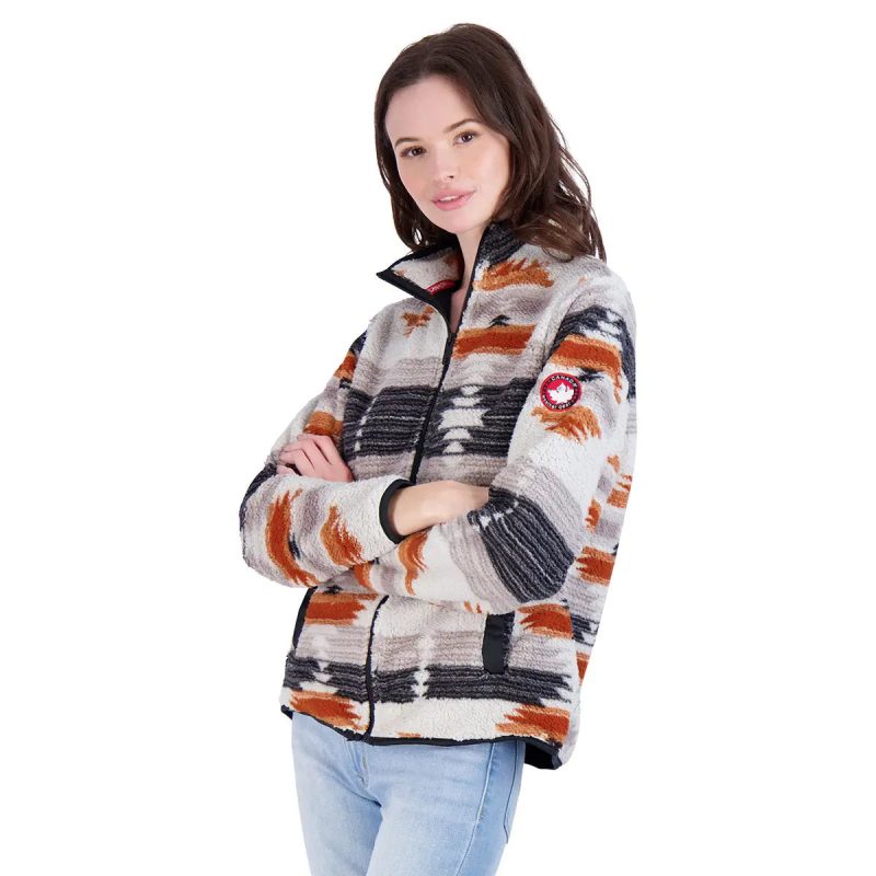 Canada Weather Gear Women s Full Zip Aztec Printed Sherpa 2807838